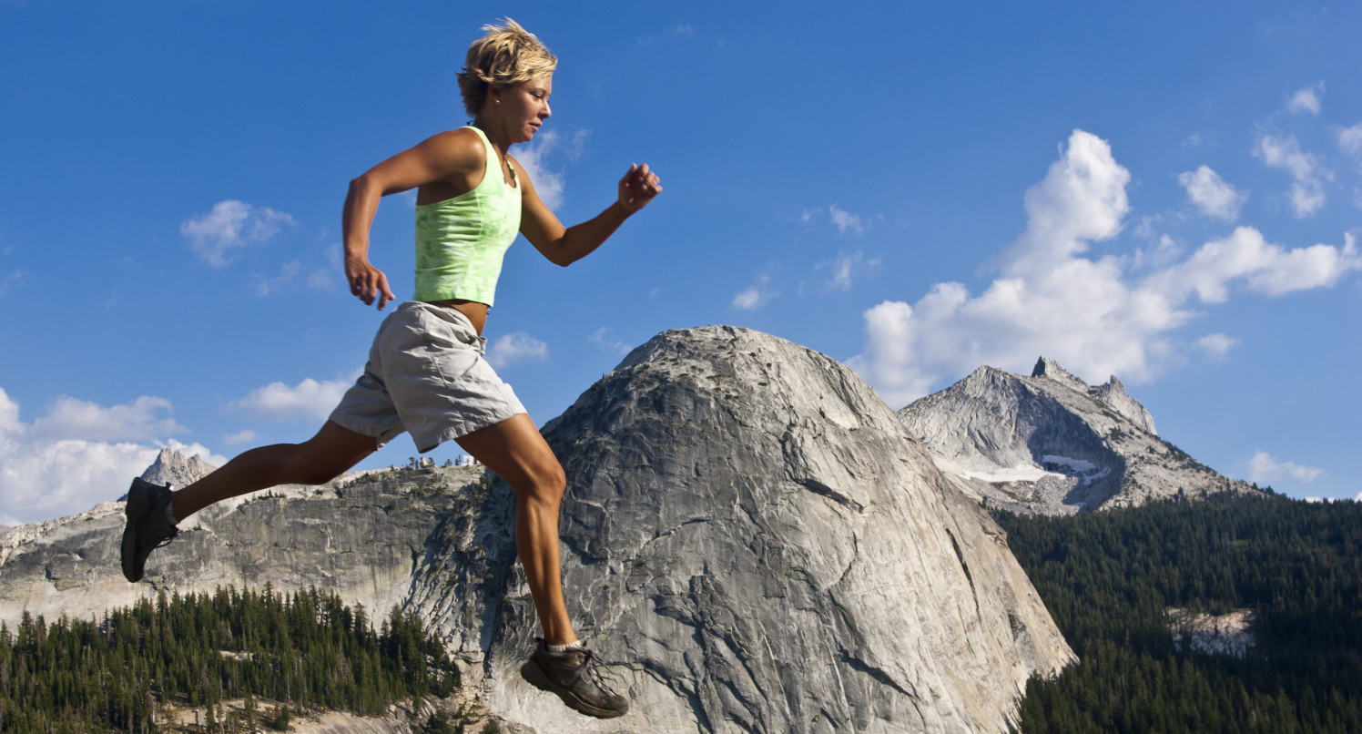 Woman running after chiropractic adjustments